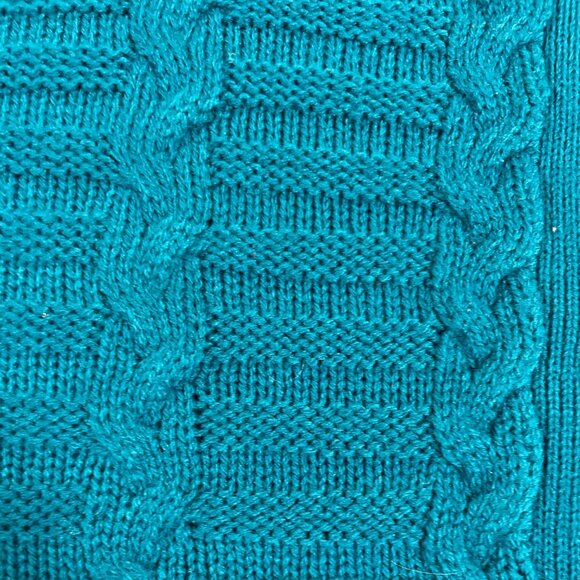 Vintage 80s Jenny Blue Knit Acrylic Cardigan Sweater Women's Size Medium Retro - Picture 15 of 16